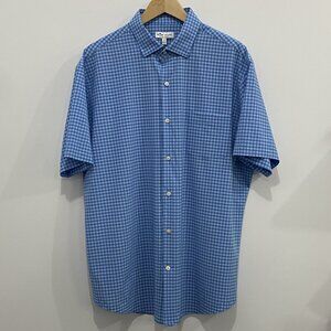 Peter Millar Men’s Large SS Summer Comfort Berkeley Cottage Blue Sport Shirt
